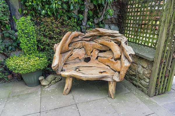 Tropical Butterfly House, Sheffield, Wooden Bench